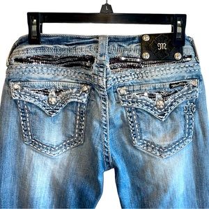 Miss me factory distressed/destructed bootcut jeans size 30